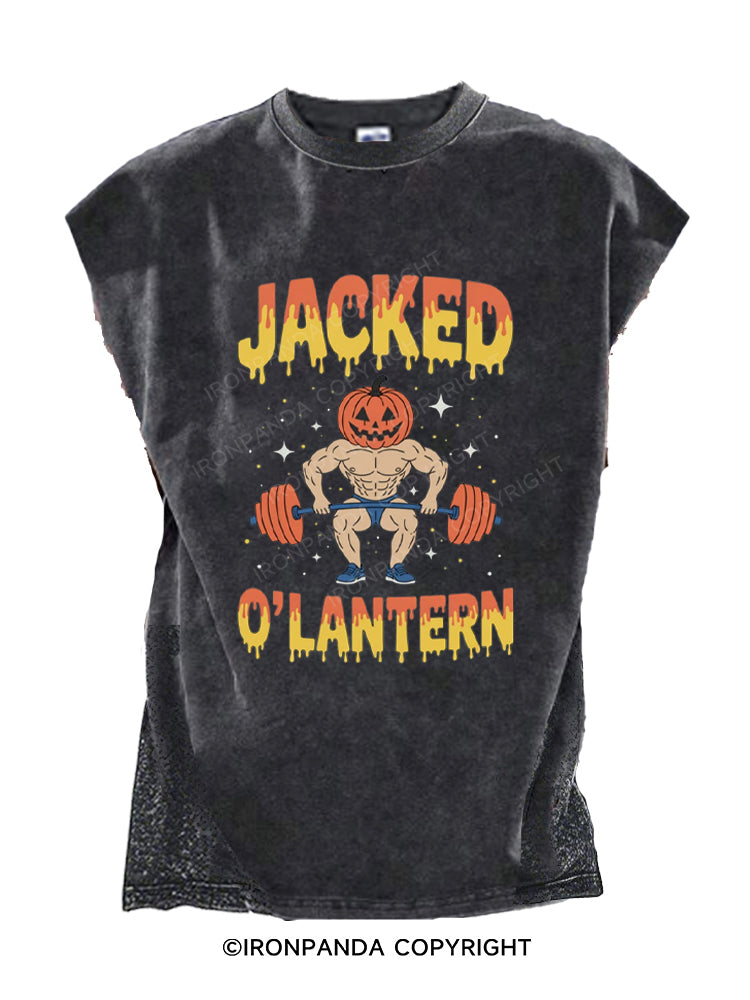 Jacked O Lantern Halloween Pumpkin Cut Off Tank