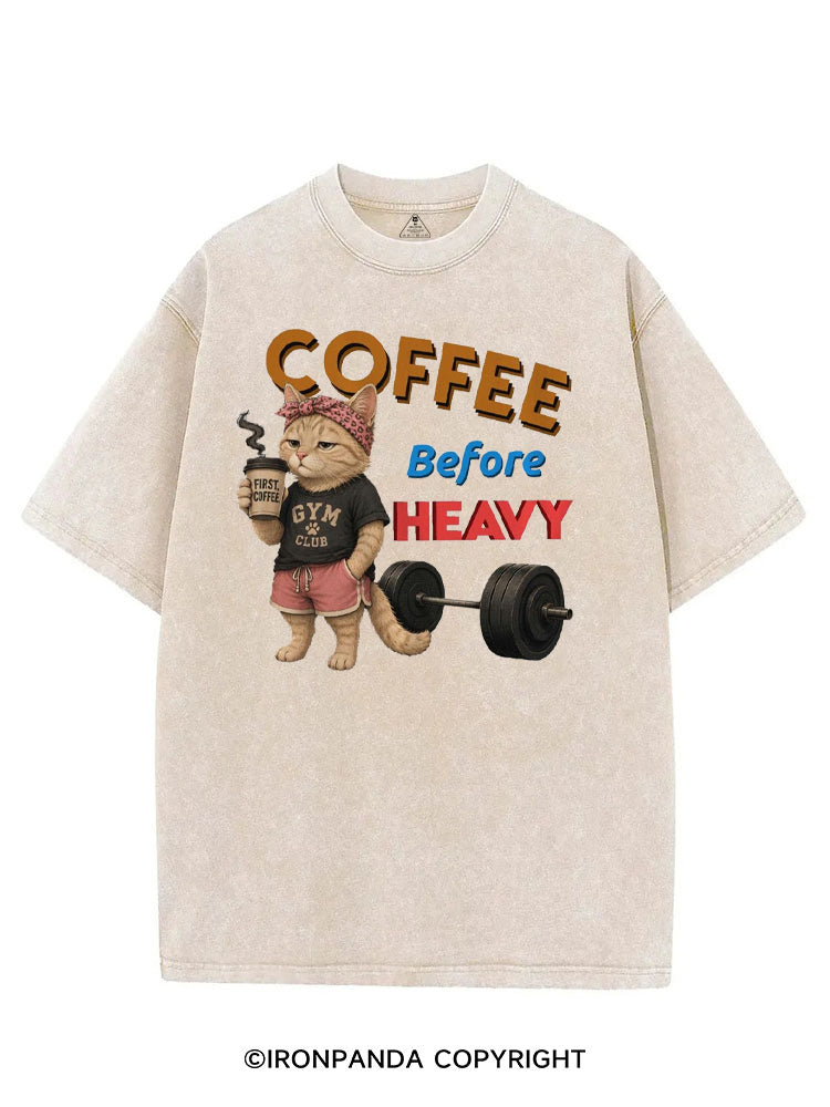 COFFEE BEFORE HEAVY GYM CLUB VINTAGE GYM SHIRT