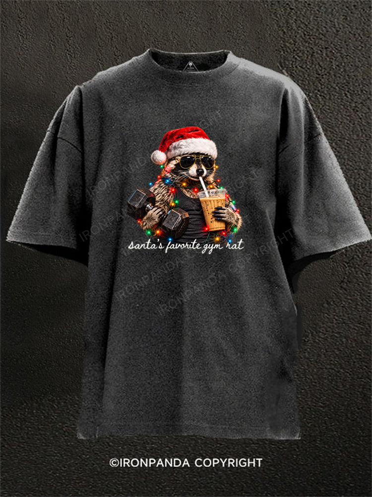 santa's favorite gym rat Washed Gym Shirt
