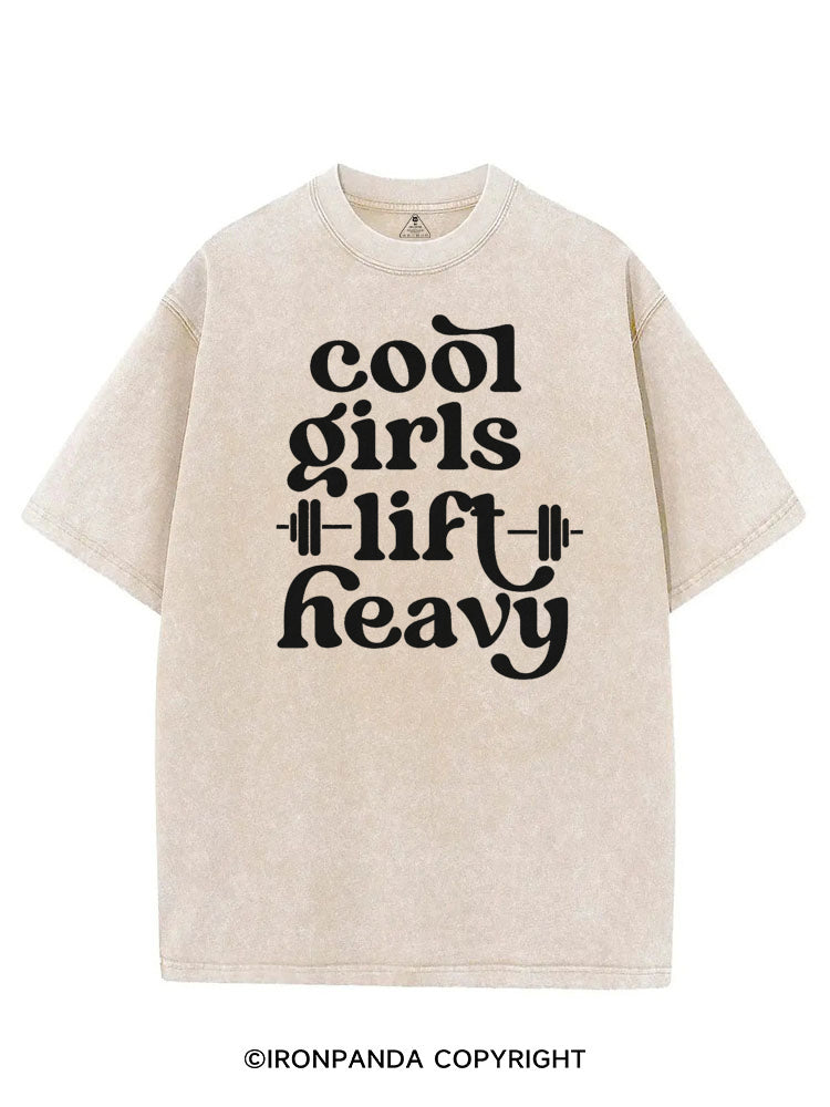 COOL GIRLS LIFT HEAVY CUTE RETRO VINTAGE GYM SHIRT