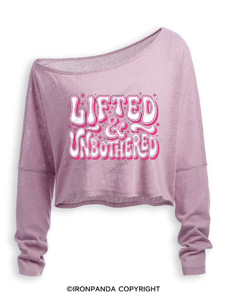 Lifted And Unbothered Off Shoulder Long Sleeve Crop Top