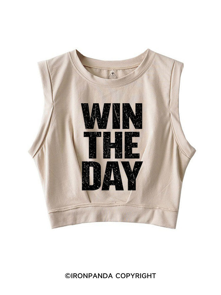 WIN THE DAY SLEEVELESS CROP TOPS