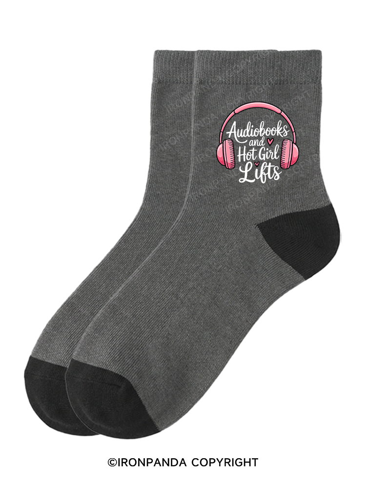 AUDIOBOOKS AND HOT GIRL LIFTS Crew Socks