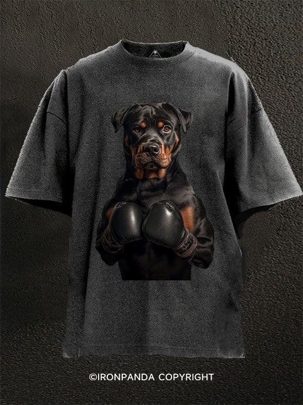 Boxing Rottweiler Washed Gym Shirt