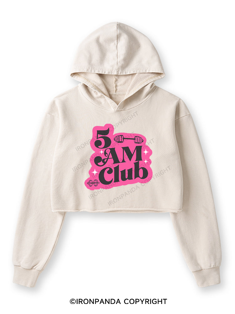 5 AM Club Washed Crop Hoodie