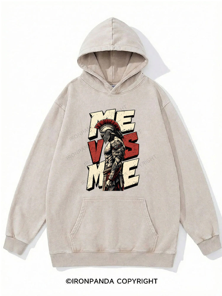 Me Vs Me Spartan Warrior Washed Gym Hoodie