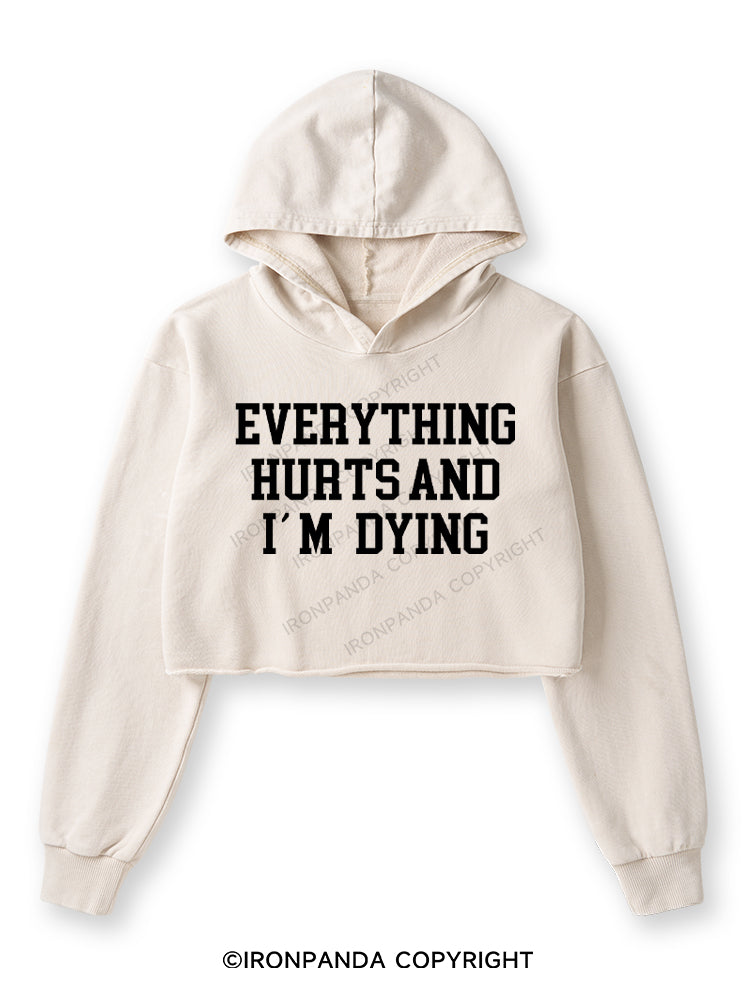 EVERYTHING HURTS AND I'M DYING Washed Crop Hoodie