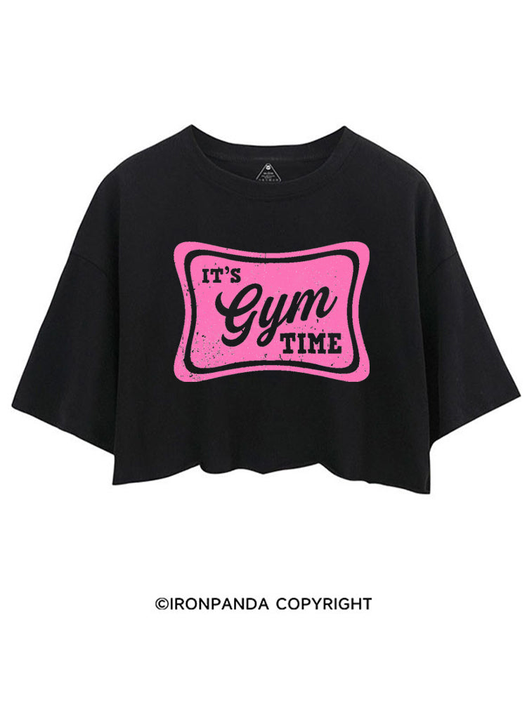 IT'S GYM TIME PINK STYLE CROP TOPS