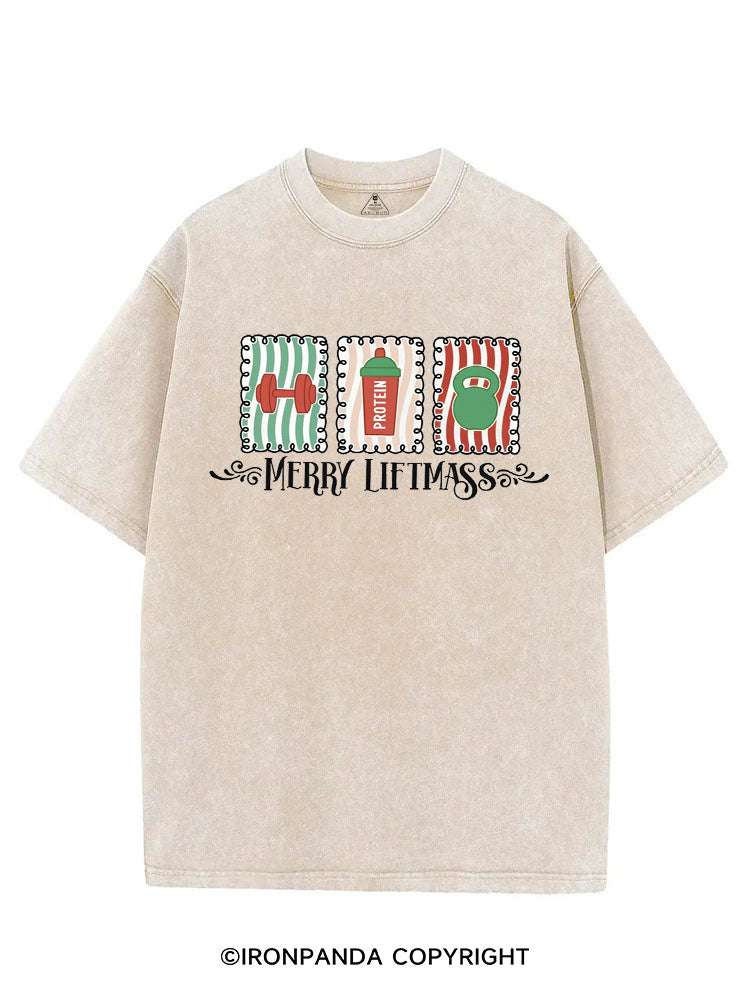 MERRY LIFTMASS CHRISTMAS WORKOUT VINTAGE GYM SHIRT
