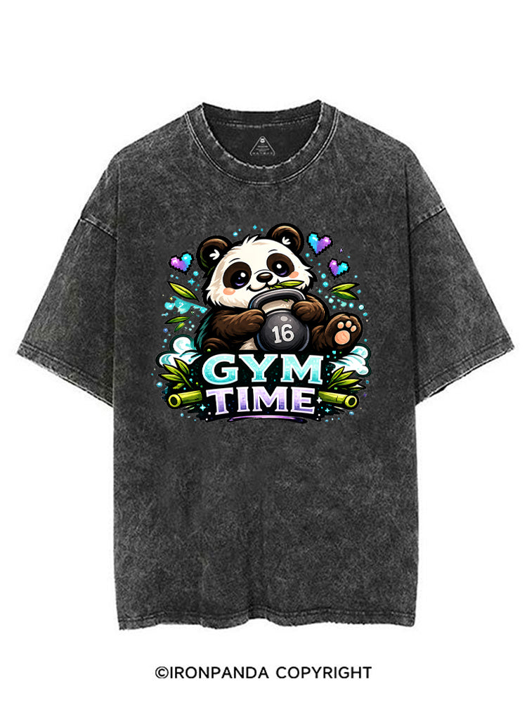 GYM TIME KETTLEBELL PANDA VINTAGE GYM SHIRT