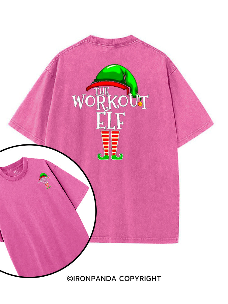 THE WORKOUT ELF printed Gym Shirt