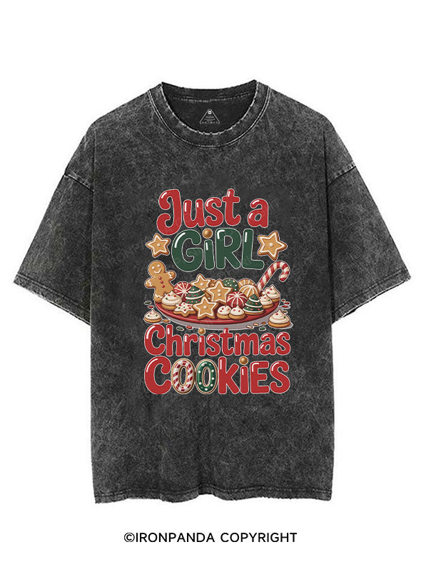 Just a girl Christmas cookies VINTAGE GYM SHIRT