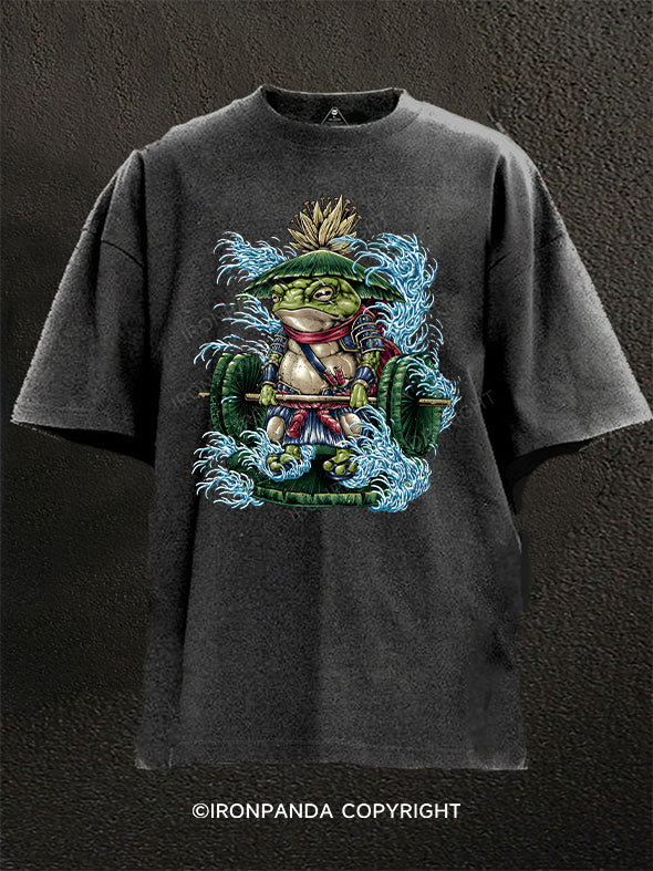 Samurai Frog Washed Gym Shirt