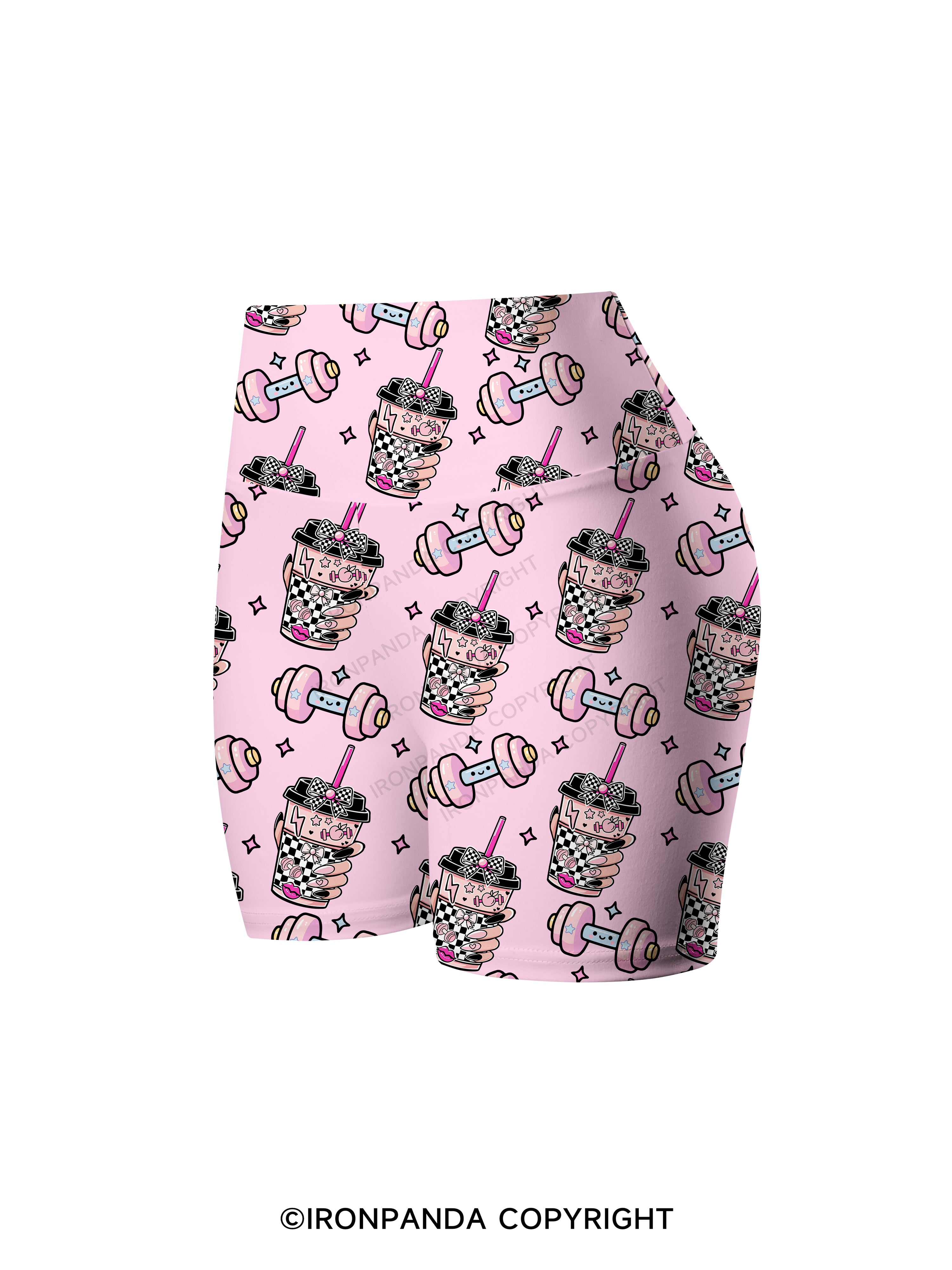 Coffee & Cute Lifts Printed Yoga Cycling Shorts