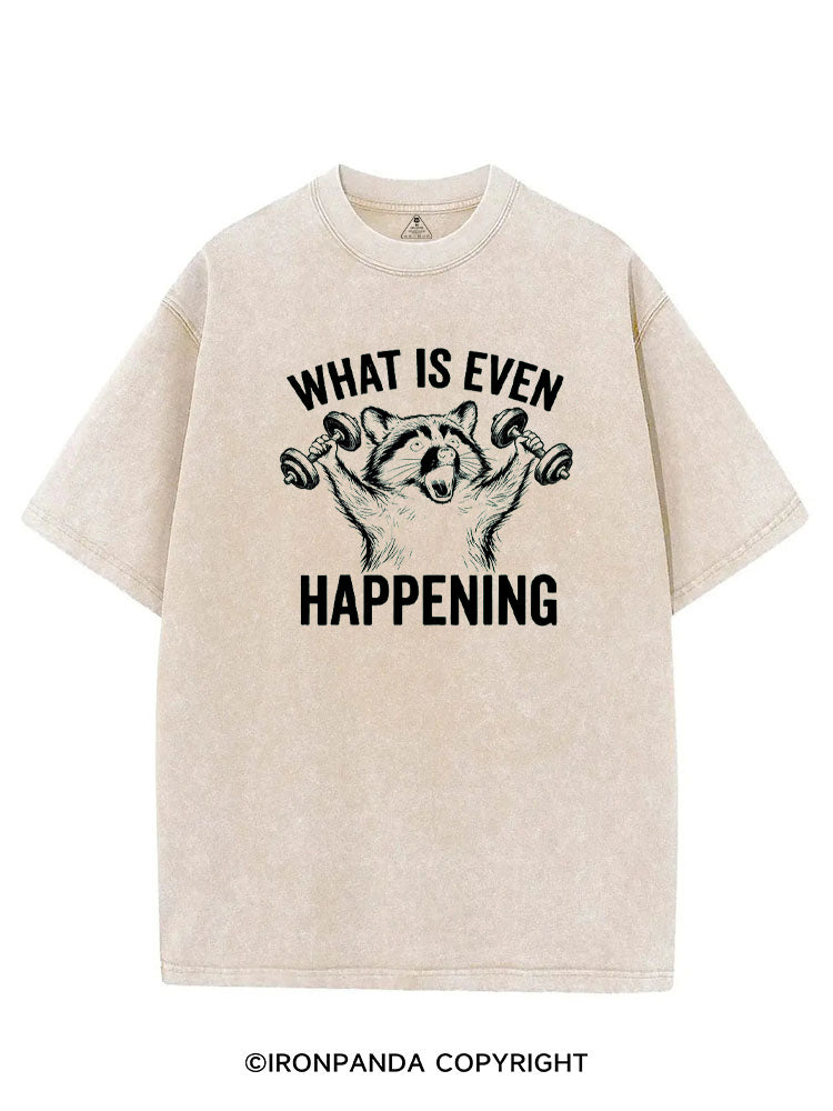 What Is Even Happening Raccoon VINTAGE GYM SHIRT