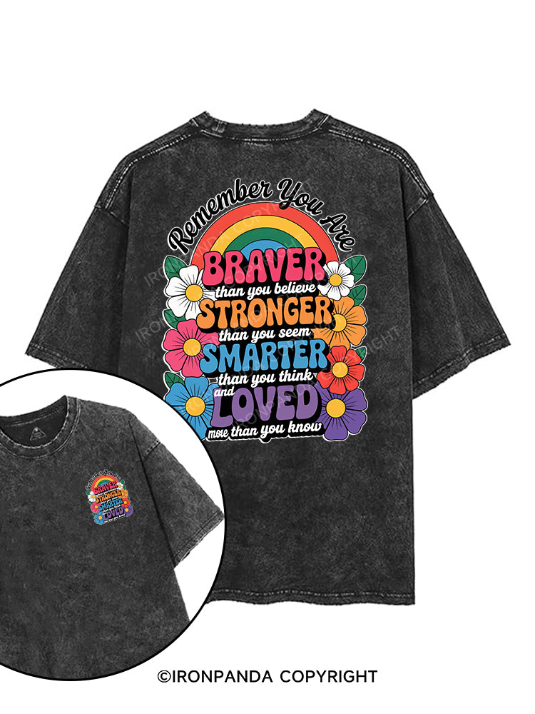 remember you are BRAVER than you believe STRONGER than you seem SMARTER than you think AND LOVED more than you know printed Gym Shirt