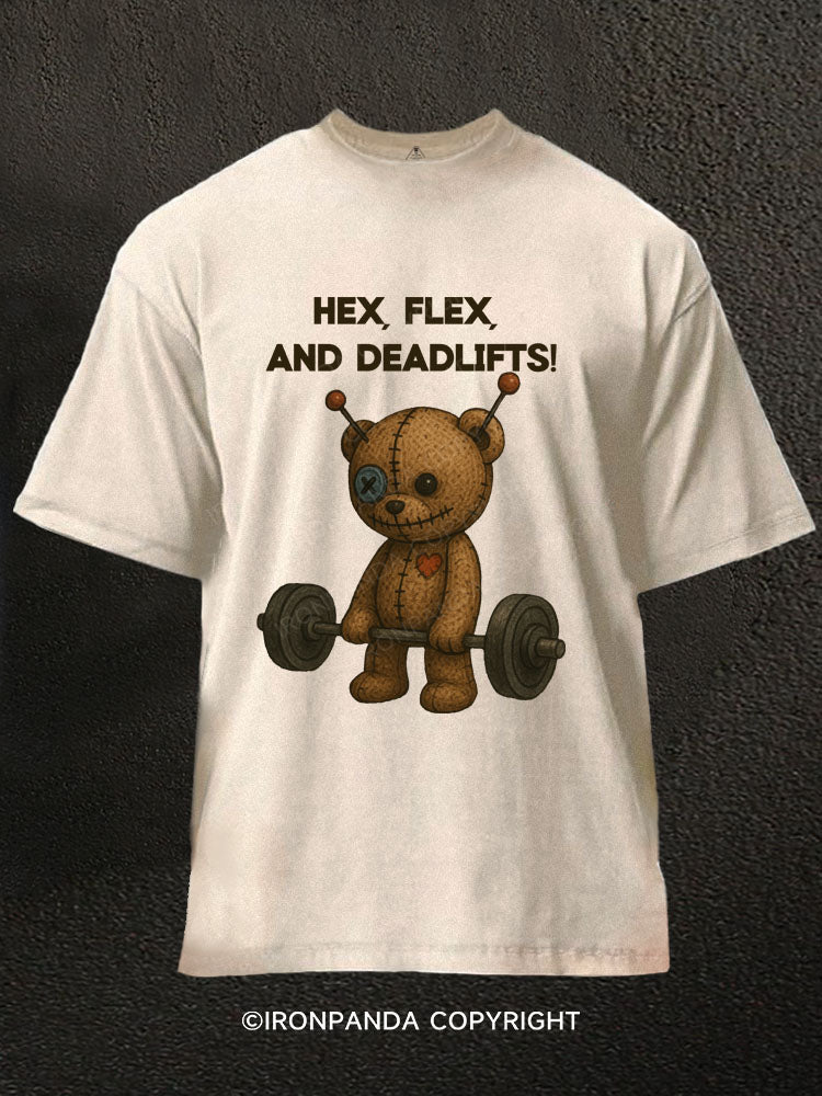 HEX FLEX AND DEADLIFTS! Washed Gym Shirt