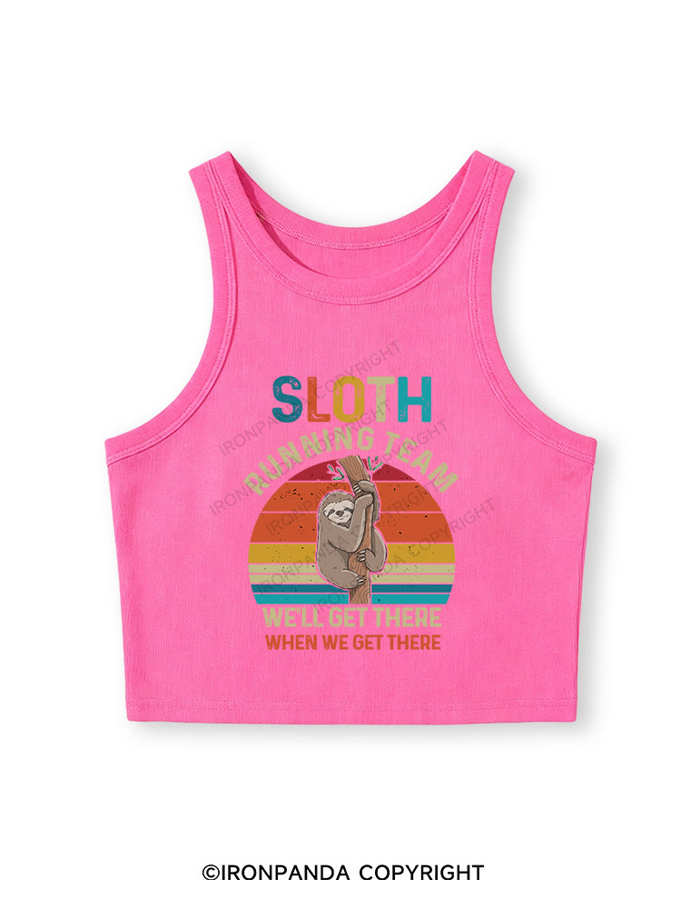 SLOTH RUNNING TEAM Fitted Crop Tank Top