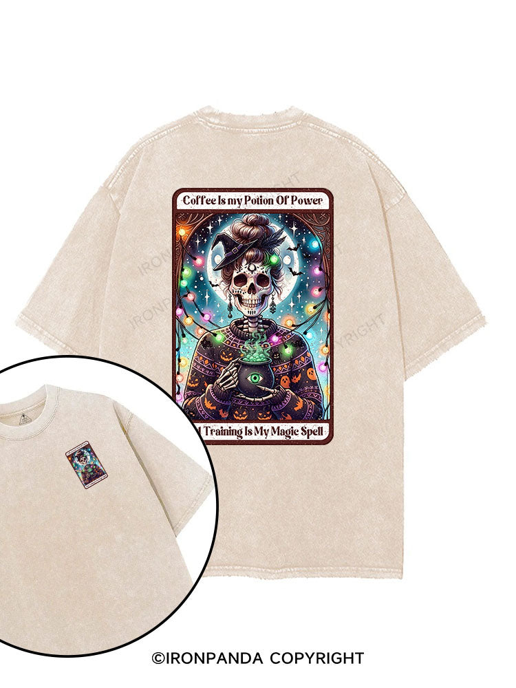 COFFEE IS MY POTION OF POWER printed Gym Shirt