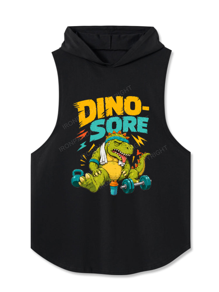 Dino Sore Gym Workout Exercise Hooded Tank