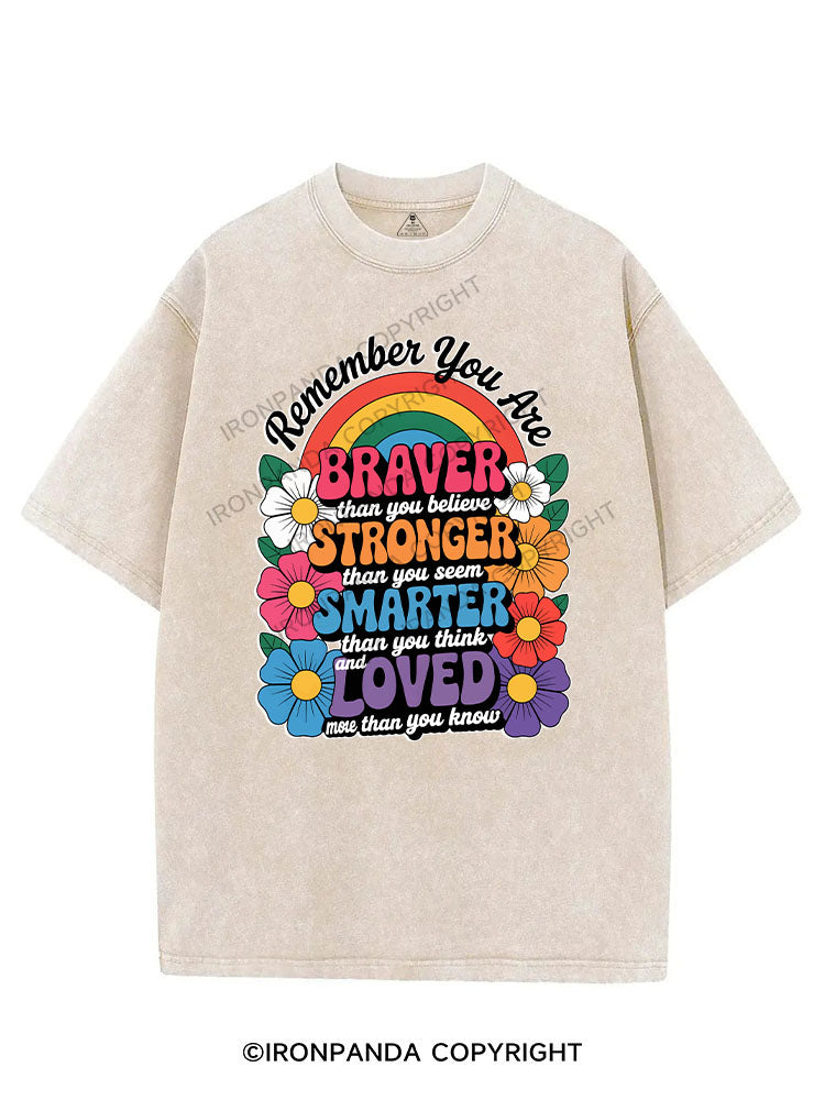 remember you are BRAVER than you believe STRONGER than you seem SMARTER than you think AND LOVED more than you know VINTAGE GYM SHIRT