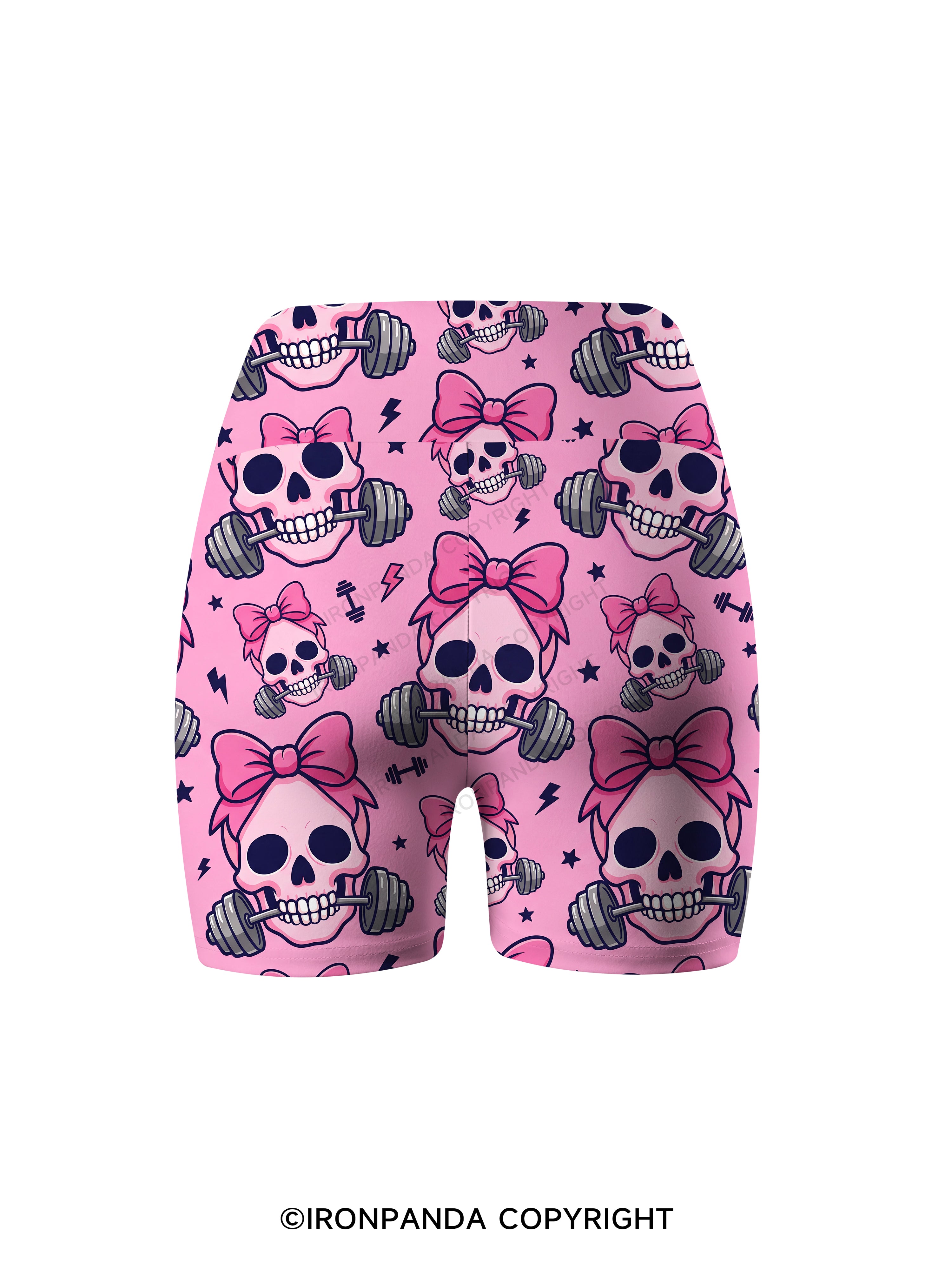 Girly Gym Skull Printed Yoga Cycling Shorts