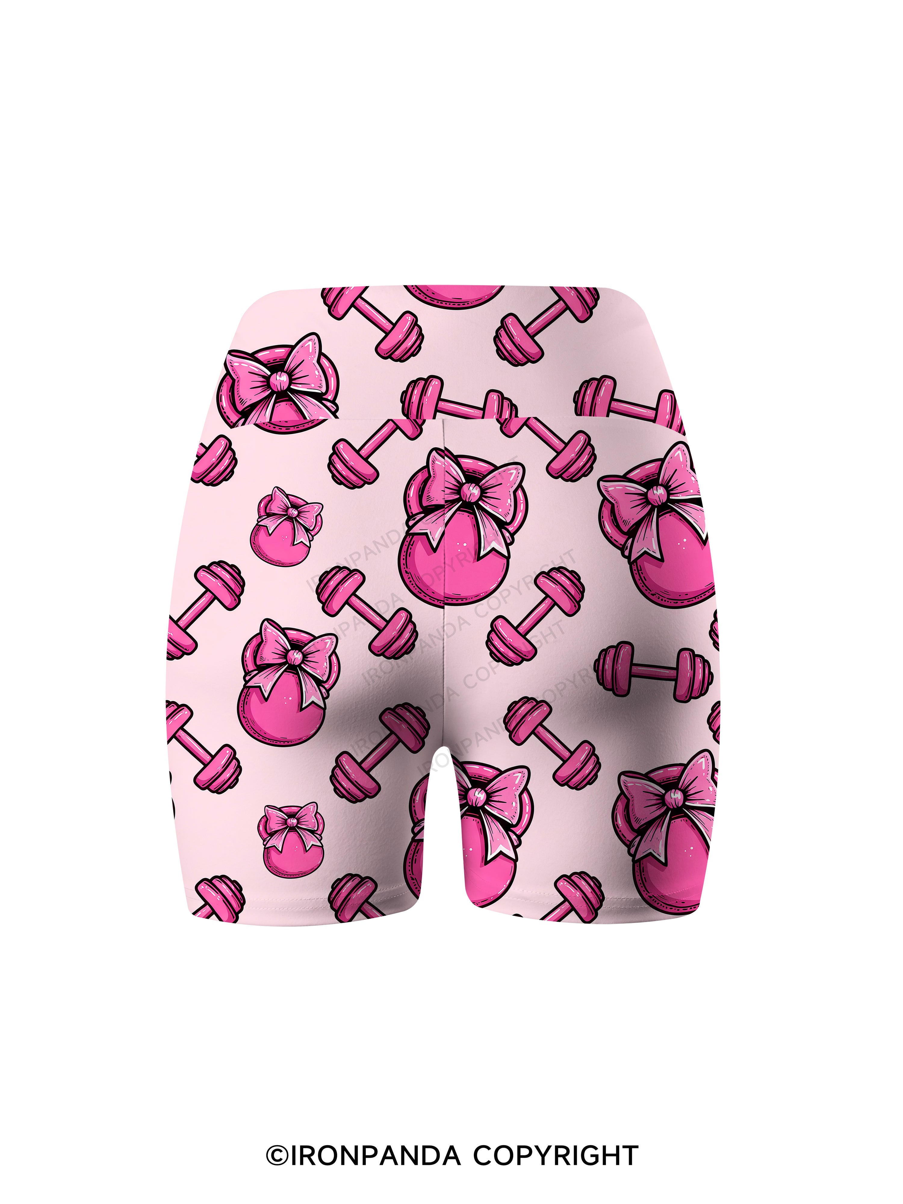 Pink Bow Gym Printed Yoga Cycling Shorts