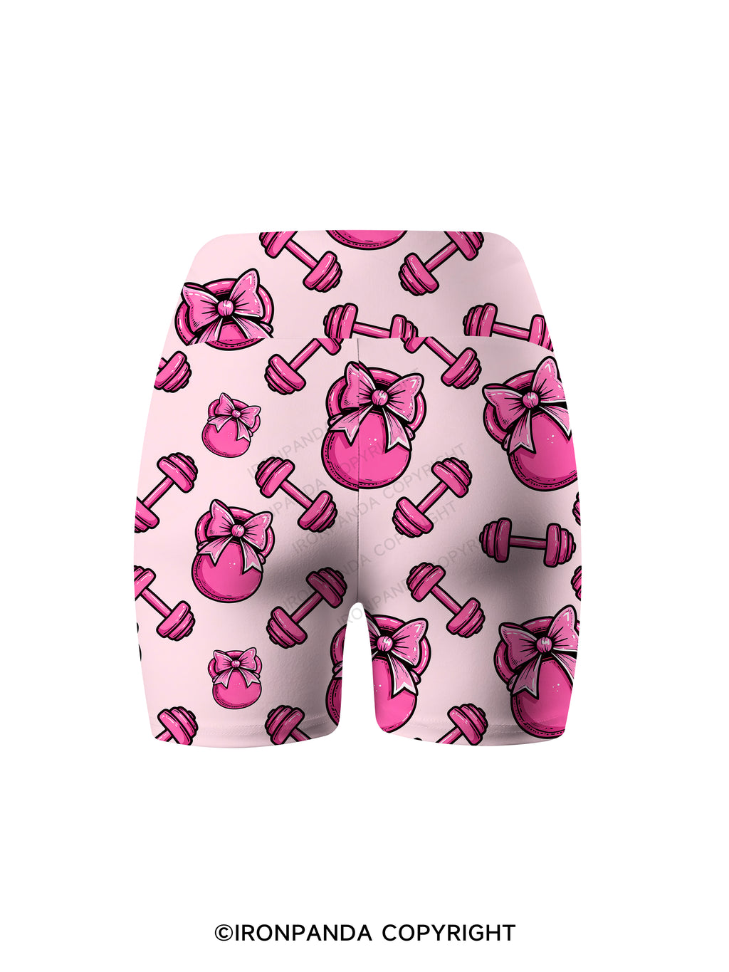 Pink Bow Gym Printed Yoga Cycling Shorts