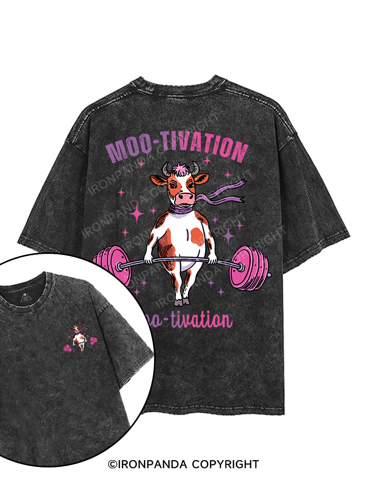 MOO-TIVATION printed Gym Shirt