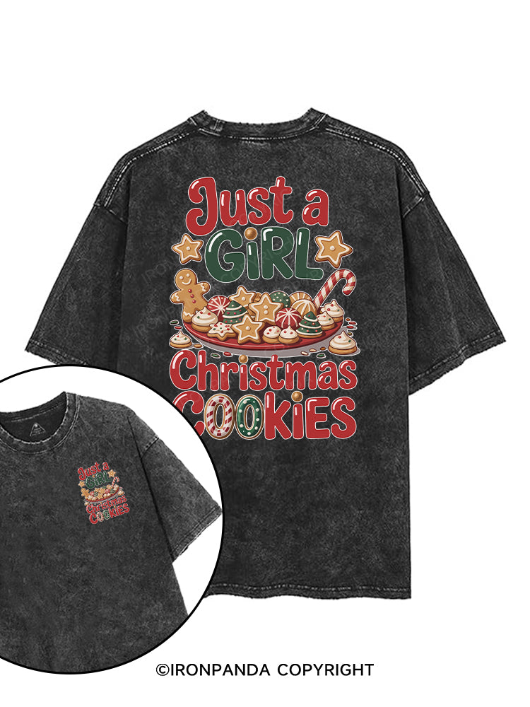 Just a girl Christmas cookies printed Gym Shirt