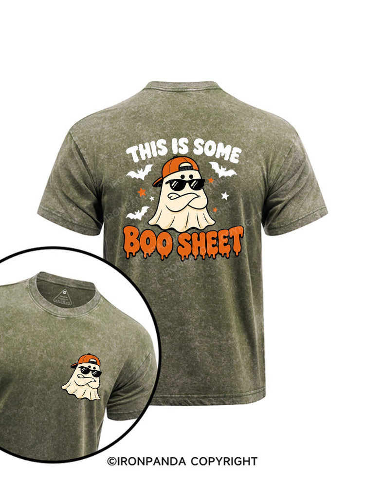 This Is Some Boo Sheet Ghost Fitness Printed Washed Gym Shirt