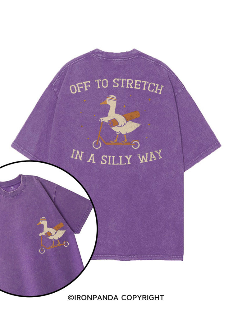 OFF TO STRETCH IN A SILLY WAY printed Gym Shirt
