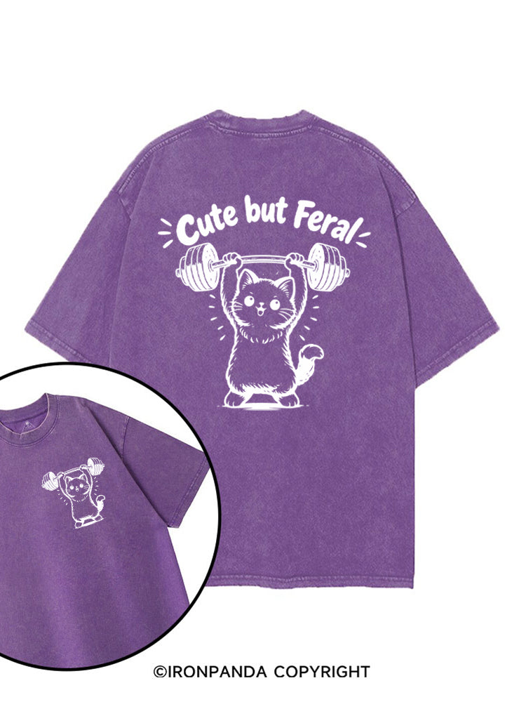 Cute but Feral printed Gym Shirt