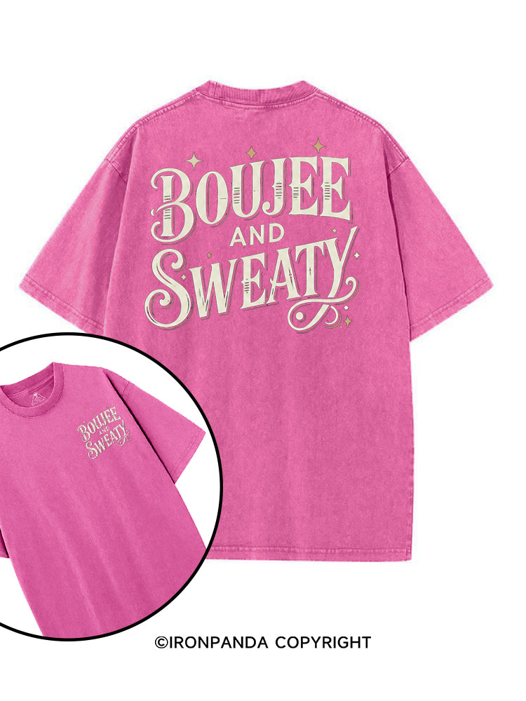 BOUJEE AND SWEATY printed Gym Shirt