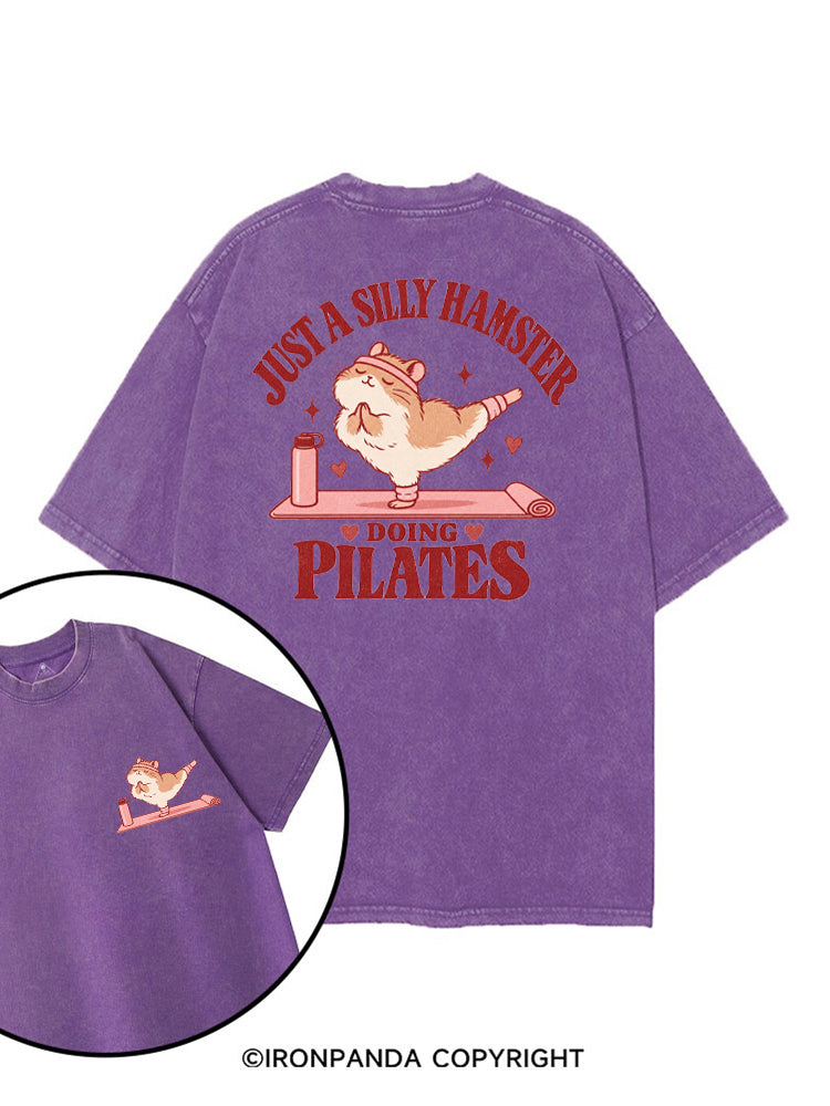JUST A SILLY HAMSTER DOING PILATES printed Gym Shirt