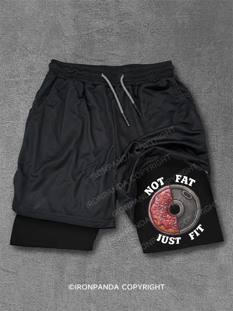Not Fat Just Fit Donut Weight Plate Performance Training Shorts