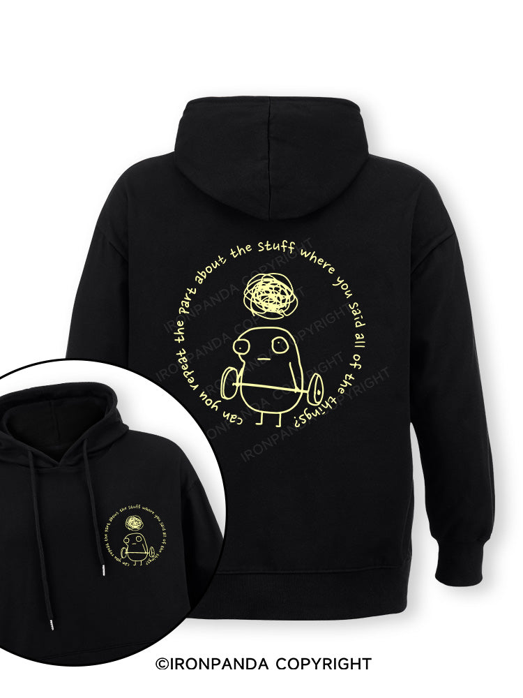Can you repeat the part about the stuff where you said all of the things? Double-Sided Printed Classic Gym Hoodie