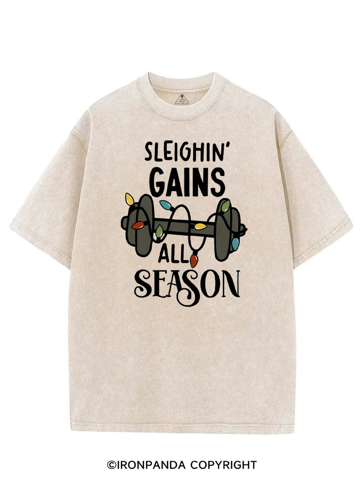 SLEIGHIN' GAINS ALL SEASON VINTAGE GYM SHIRT