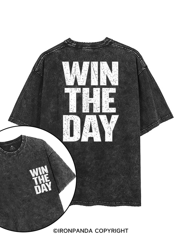 WIN THE DAY printed Gym Shirt