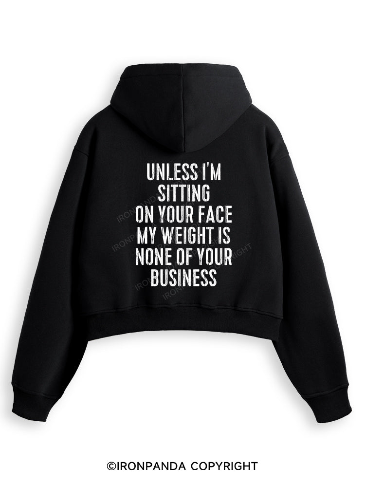 UNLESS I'M SITTING ON YOUR FACE Fleece Crop Zip Up Hoodie