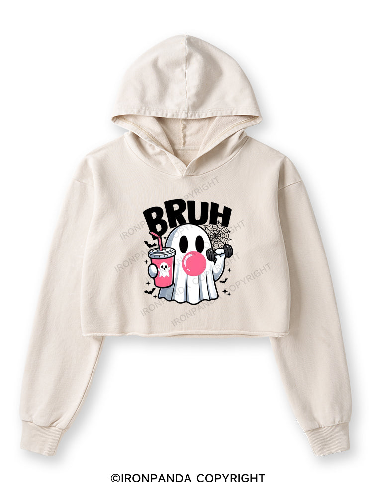 BRUH Washed Crop Hoodie
