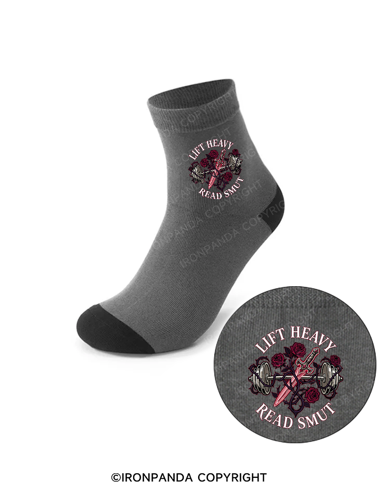 LIFT HEAVY READ SMUT Crew Socks
