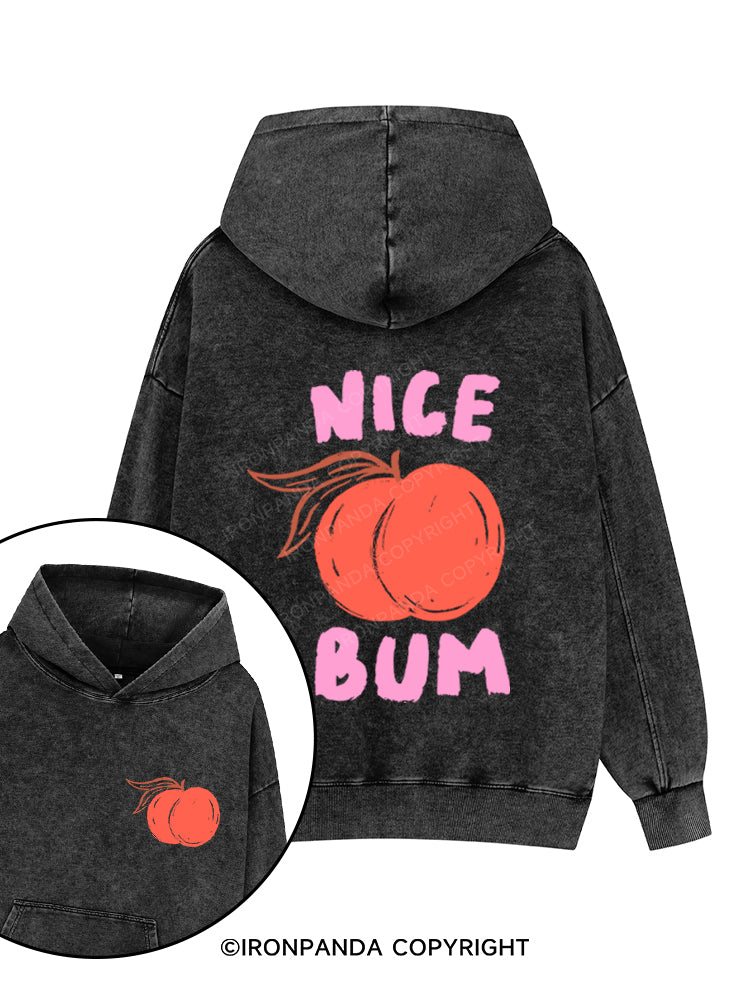 NICE BUM PEACHY Printed Washed Gym Hoodie