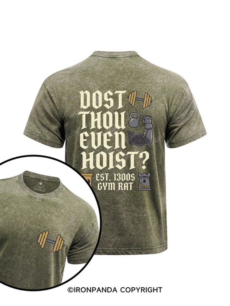 Dost Thou Even Hoist Medieval Knight Printed Washed Gym Shirt