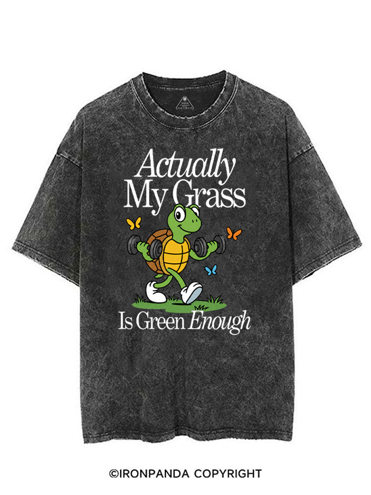 ACTUALLY MY GRASS IS GREEN ENOUGH VINTAGE GYM SHIRT