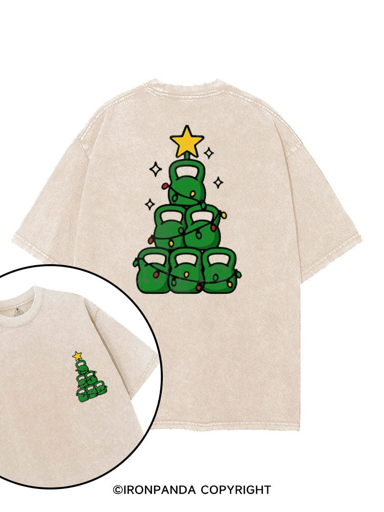 HOLIDAY STRENGTH TREE printed Gym Shirt