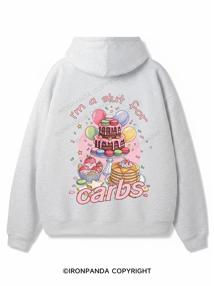 i'm a slut for carbs Premium Fleece Gym Hoodie