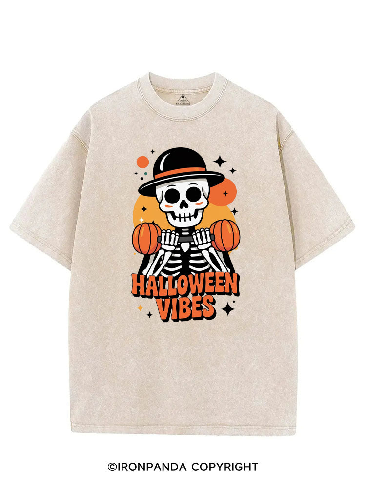 HALLOWEEN VIBES STRONG MIND VINTAGE GYM SHIRT