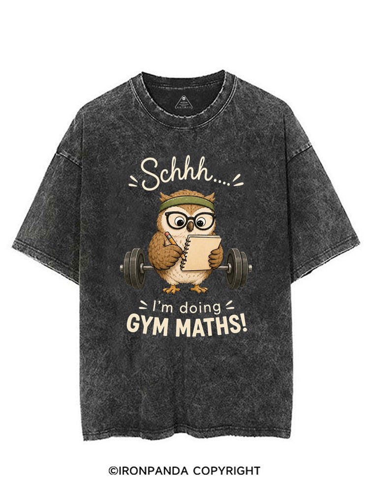SCHHH I'M DOING GYM MATHS OWL VINTAGE GYM SHIRT