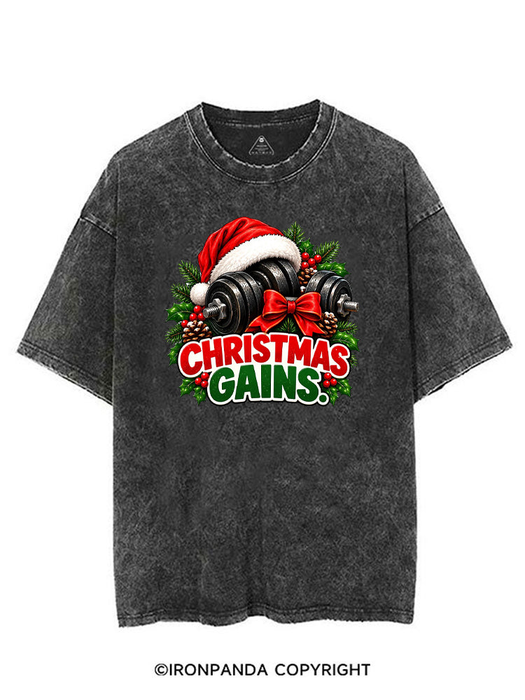 CHRISTMAS GAINS MERRY LIFTMAS VINTAGE GYM SHIRT
